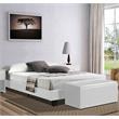 Camden Isle Acton Upholstered White Faux Leather King Platform Bed
