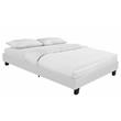 Camden Isle Acton Upholstered White Faux Leather King Platform Bed