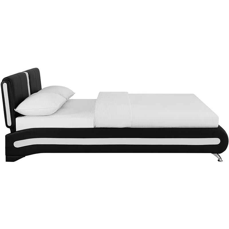 Camden Isle Carlton Upholstered Black Faux Leather King Platform Bed