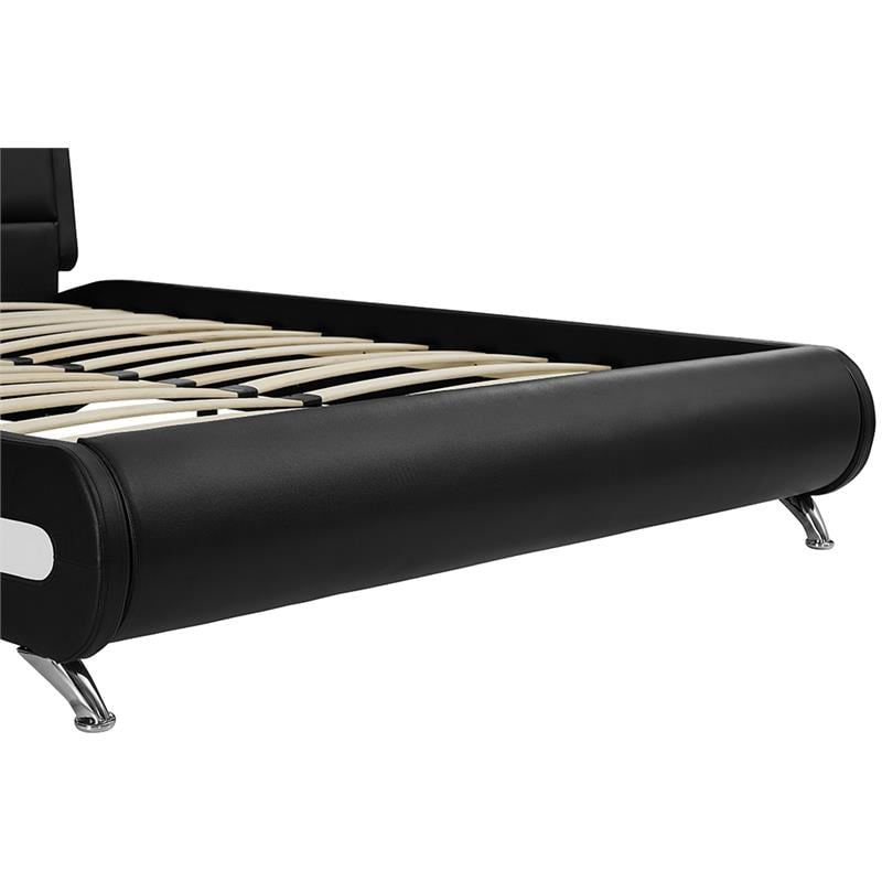 Camden Isle Carlton Upholstered Black Faux Leather King Platform Bed