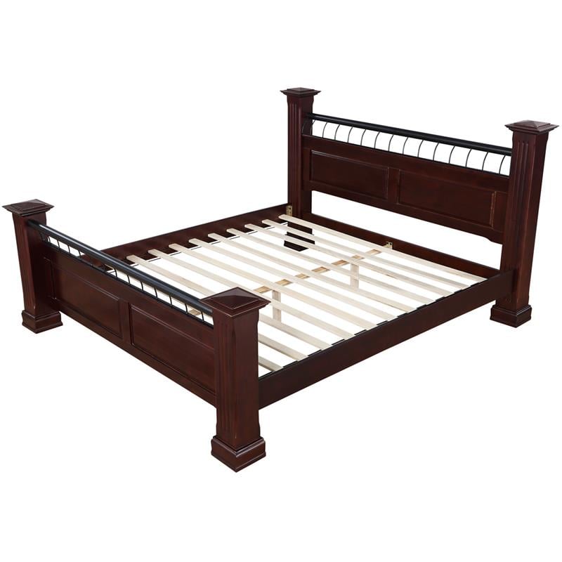 Camden Isle Newport Espresso Wooden Queen Bed with Complete Slat System ...