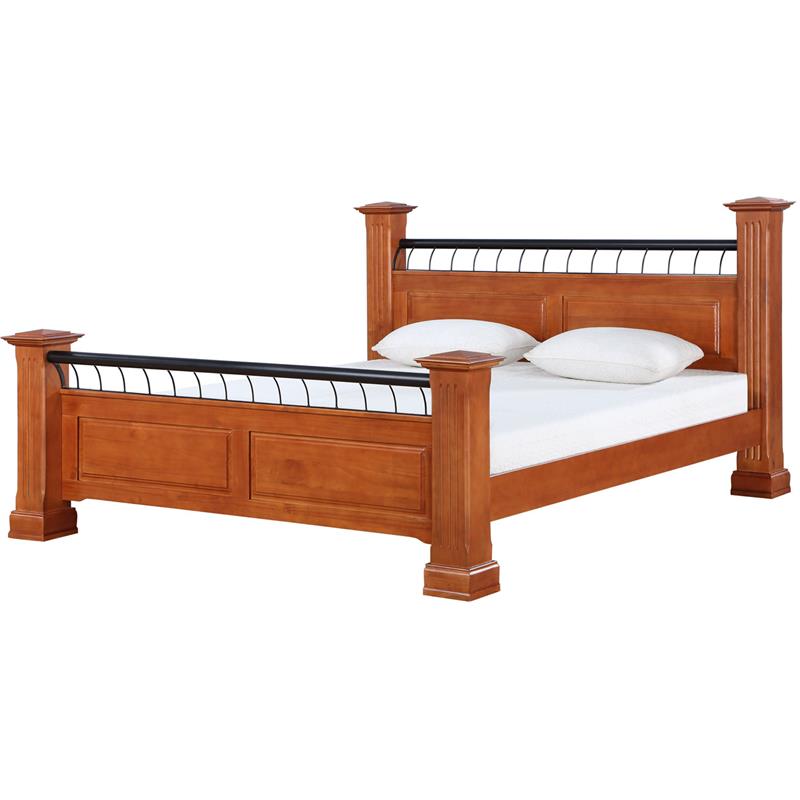 Camden Isle Newport Wooden Cherry Queen Bed with Complete Slat System 222732