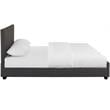 Camden Isle Gray Fabric King Hindes Upholstered Platform Bed