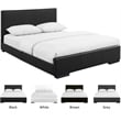 Camden Isle Gray Fabric King Hindes Upholstered Platform Bed