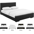 Camden Isle White Faux Leather Queen Hindes Upholstered Platform Bed