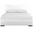 Camden Isle White Faux Leather Queen Hindes Upholstered Platform Bed