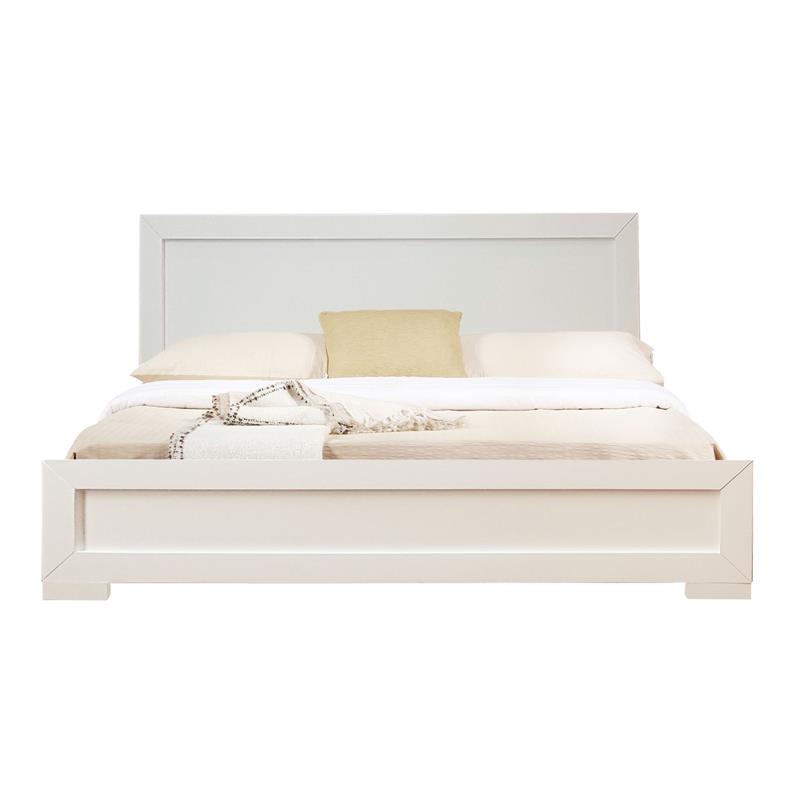 Camden Isle Queen White Finish Trent Wooden Platform Bed with Slat System