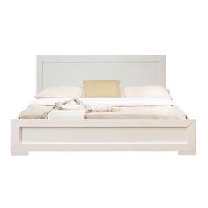 camden isle queen white finish trent wooden platform bed with slat system