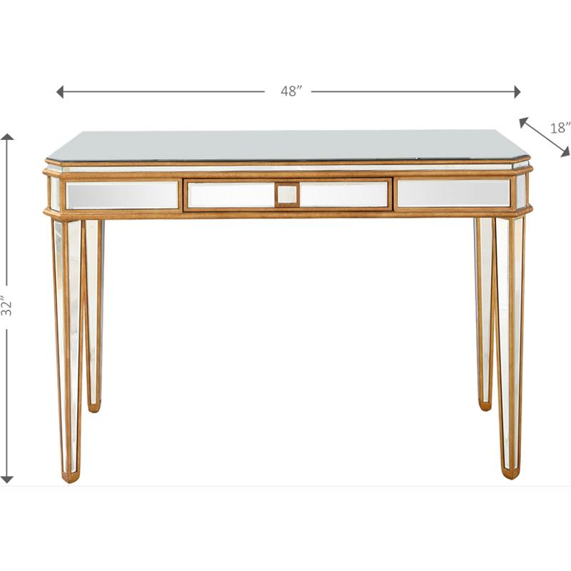 Camden Isle Finley 1 Drawer Mirrored Glass Console Table