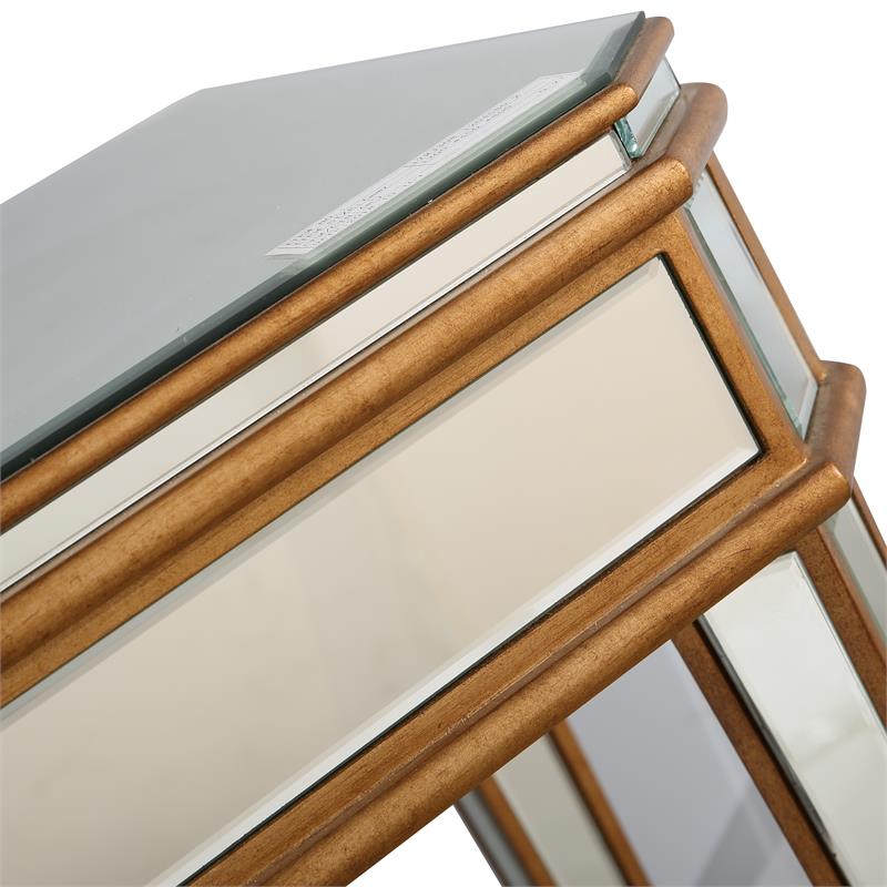 Camden Isle Finley 1 Drawer Mirrored Glass Console Table