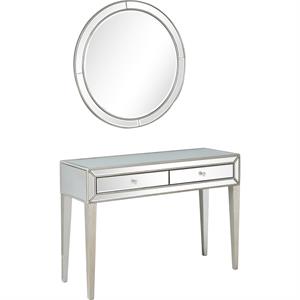 camden isle alice wall mirror and mirrored console table