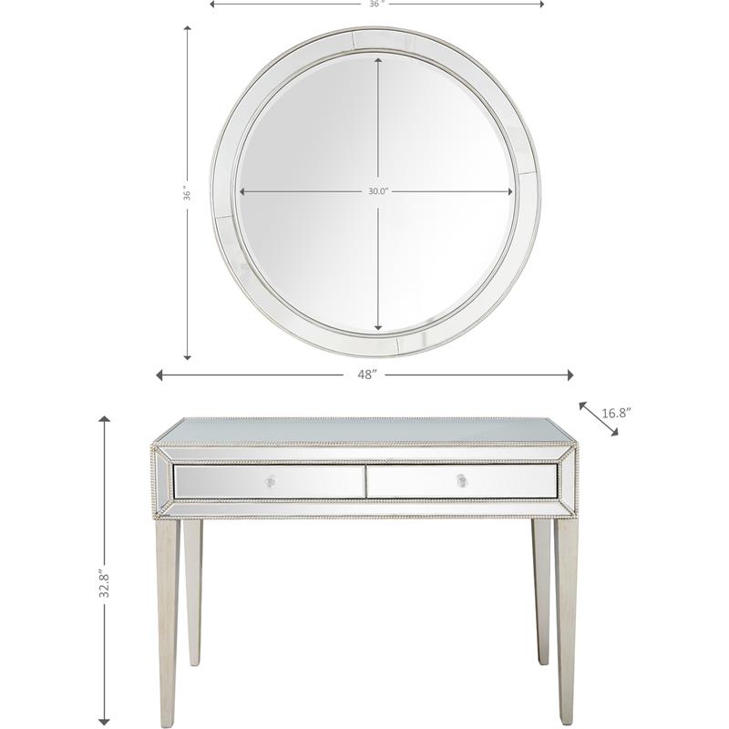 Camden Isle Alice Wall Mirror and Mirrored Glass Console Table