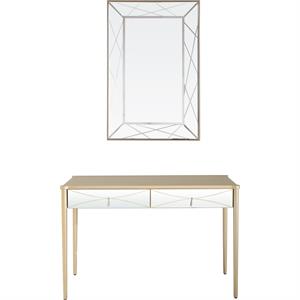 camden isle insley wall mirror and mirrored console table