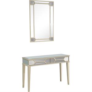 camden isle keeley wall mirror and mirrored console table