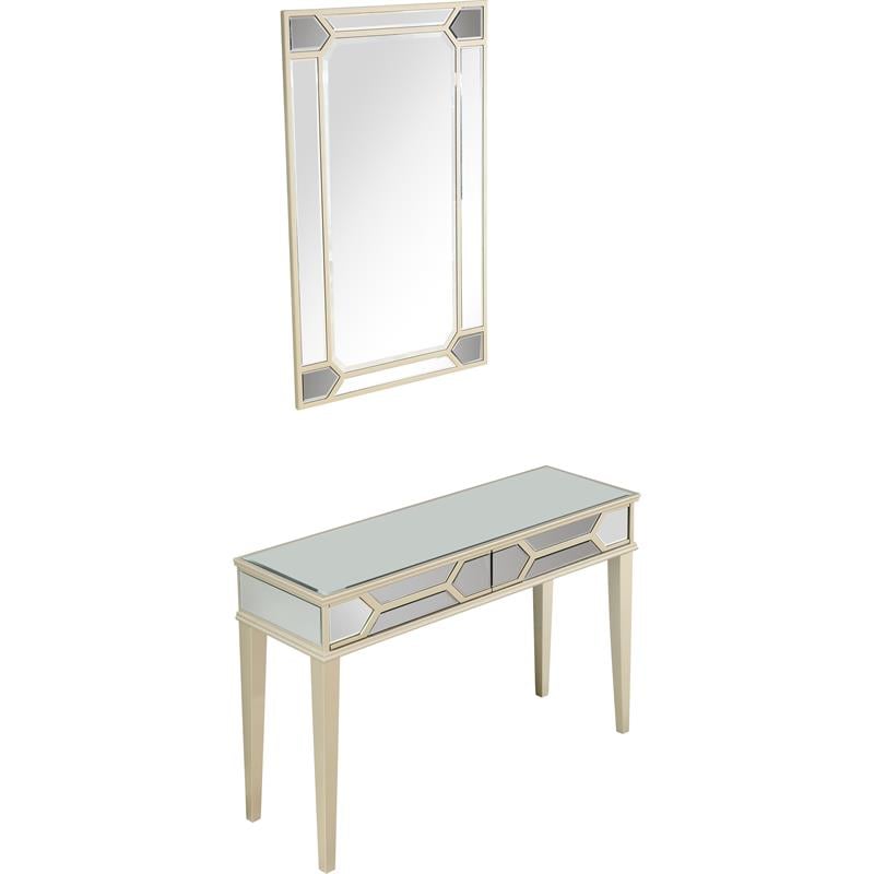 Camden Isle Keeley Wall Mirror and Mirrored Console Table