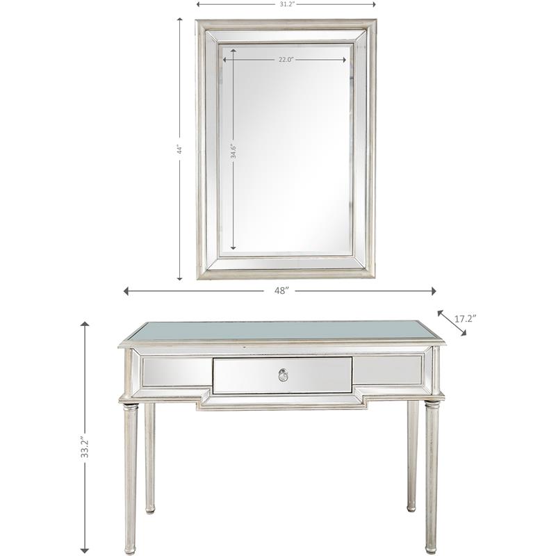 Camden Isle Morgan Wall Mirror and Mirrored Glass Console Table