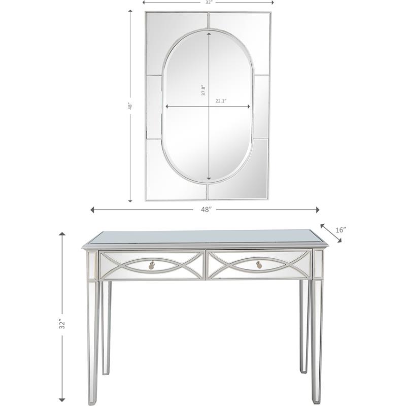 Camden Isle Helena Wall Mirror and Mirrored Glass Console Table