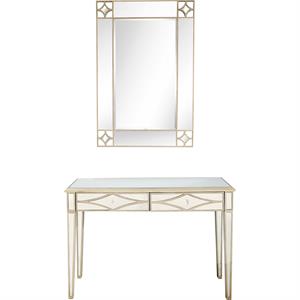 camden isle huxley wall mirror and mirrored console table