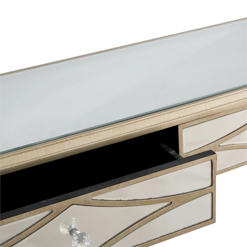 Camden Isle Huxley Wall Mirror and Mirrored Glass Console Table