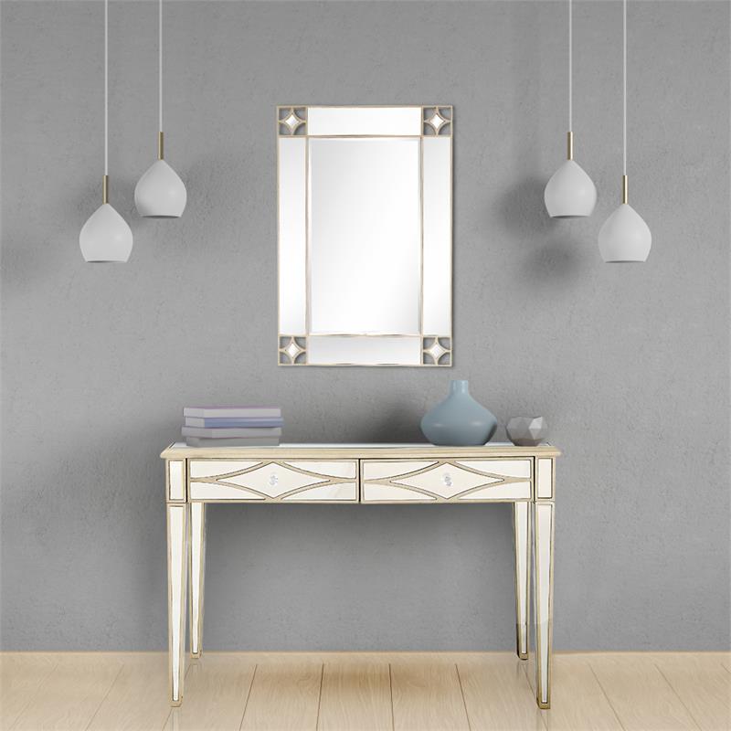 Camden Isle Huxley Wall Mirror and Mirrored Glass Console Table