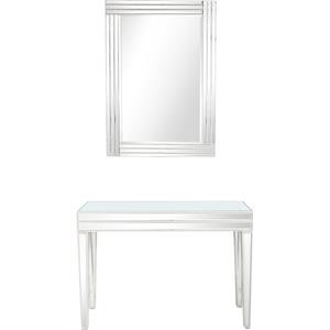 camden isle holly wall mirror and mirrored console table