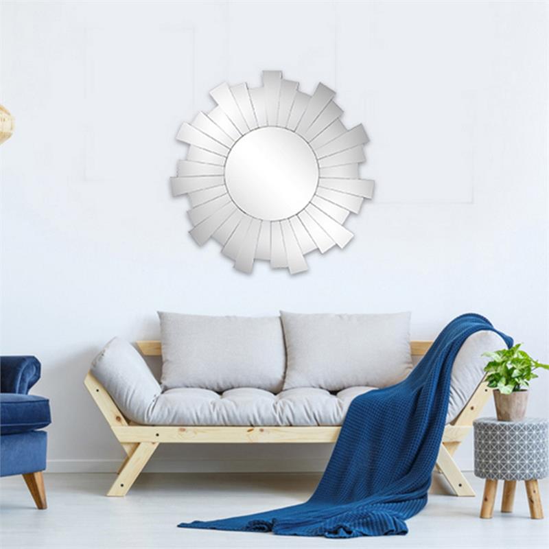Camden Isle Soleil Glass Wall Mirror with Beveled Mirror and Frame