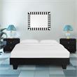 Camden Isle Faux Leather Acton Platform Bed Queen Black and 2 Nightstands
