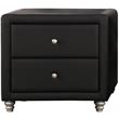 Camden Isle Faux Leather Acton Platform Bed King Black and 2 Nightstands
