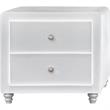 Camden Isle Faux Leather Acton Platform Bed Queen White and 2 Nightstands