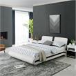 Camden Isle Upholstered Faux Leather Carlton Bed in Queen White