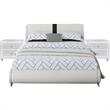 Camden Isle Faux Leather Upholstered Carlton Bed King White with 2 Nightstands