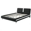 Camden Isle Faux Leather Upholstered Carlton Bed Queen Black with 2 Nightstands