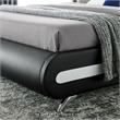Camden Isle Faux Leather Upholstered Carlton Bed Queen Black with 2 Nightstands
