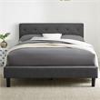 Camden Isle Upholstered Monticello Bed in Queen Gray Fabric