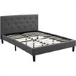 Camden Isle Upholstered Monticello Bed in Queen Gray Fabric