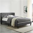 Camden Isle Upholstered Monticello Bed in Queen Gray Fabric