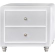 Camden Isle Upholstered Faux Leather 2 Drawer Nightstand in White
