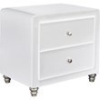Camden Isle Upholstered Faux Leather 2 Drawer Nightstand in White