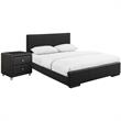 Camden Isle Hindes Upholstered Platform Bed in Black Full with 1 Nightstand