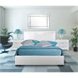 Camden Isle Hindes Upholstered Platform Bed in White Queen with 2 Nightstands