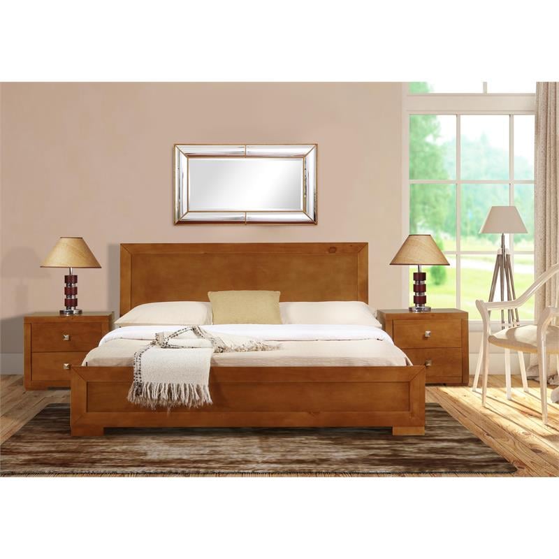 Camden Isle Trent Wooden Platform Bed in Oak Full