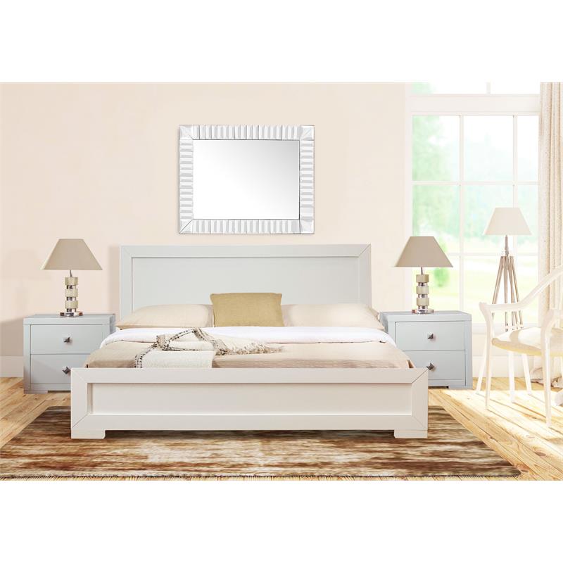 Camden Isle Trent Wooden Platform Bed in White Full