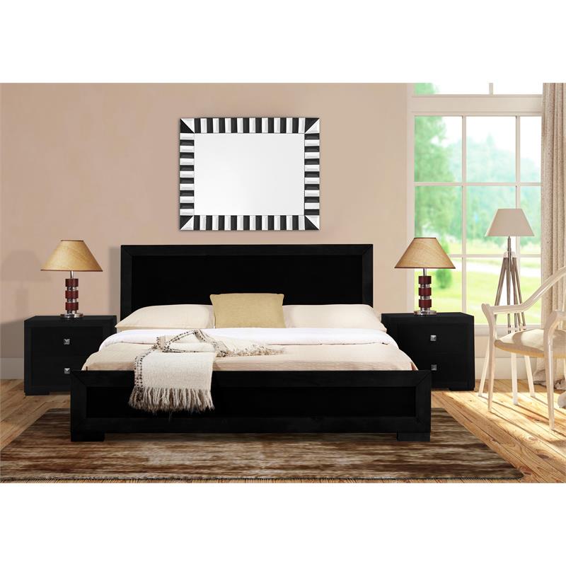 Camden Isle Trent Wooden Platform Bed in Black King