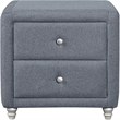 Camden Isle Hindes Twin Platform Bed in Gray Fabric with 1 Nightstand