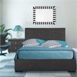 Camden Isle Hindes Full Platform Bed in Gray Fabric with 1 Nightstand
