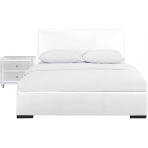 camden isle hindes upholstered platform bed in white twin with 1 nightstand