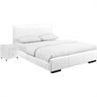 Camden Isle Hindes Full Faux Leather White Platform Bed with 1 Nightstand