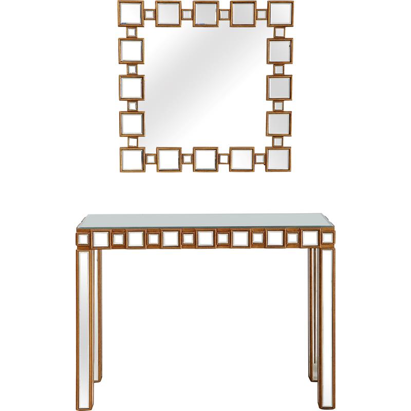 Camden Isle Orion Wall Mirror and Mirrored Console Table