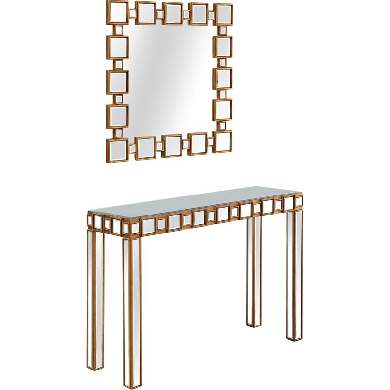 Camden Isle Orion Wall Mirror and Mirrored Console Table