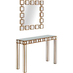 Camden Isle Orion Wall Mirror and Mirrored Console Table